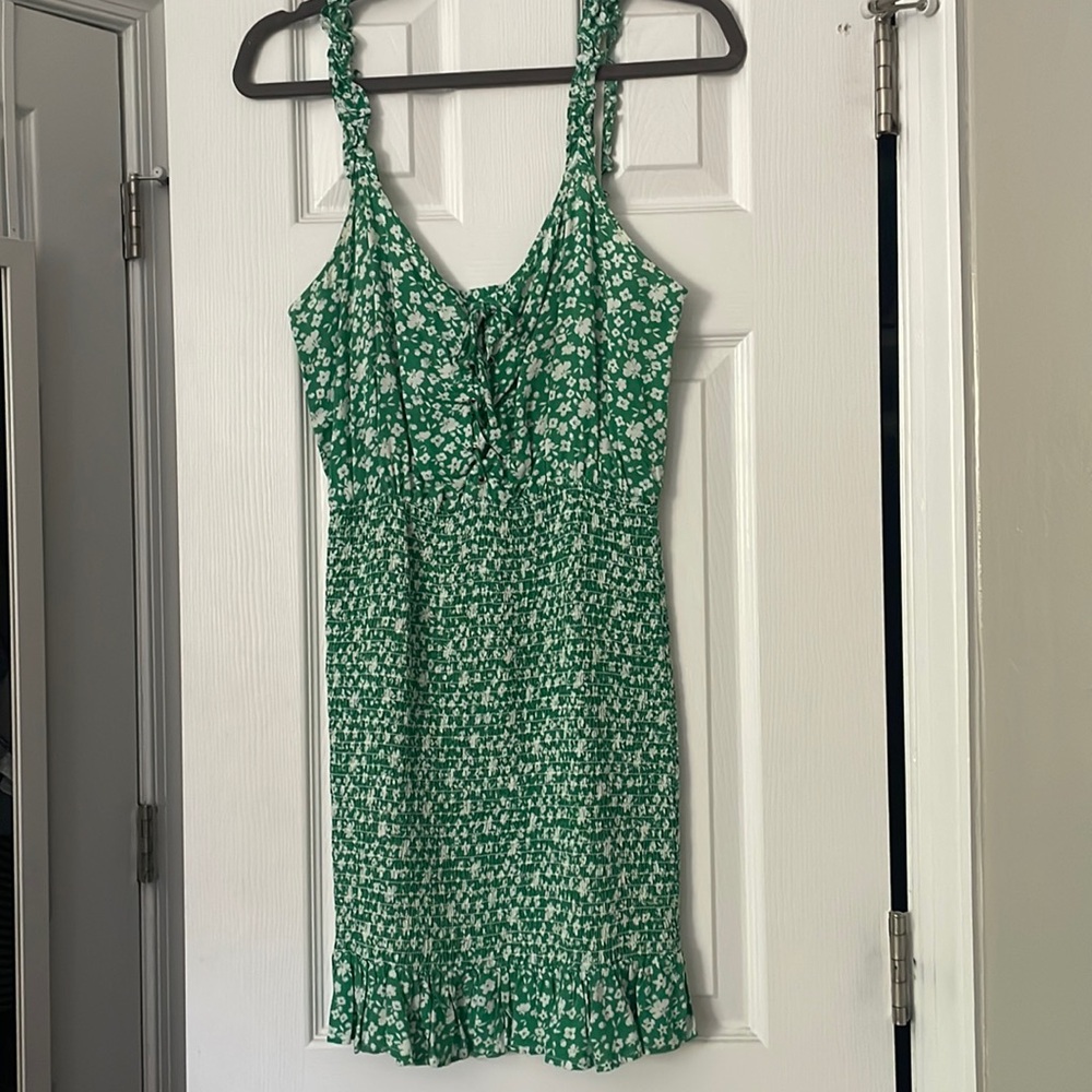 Green floral dress